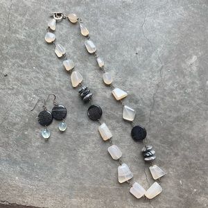 Stone Necklace and Earrings